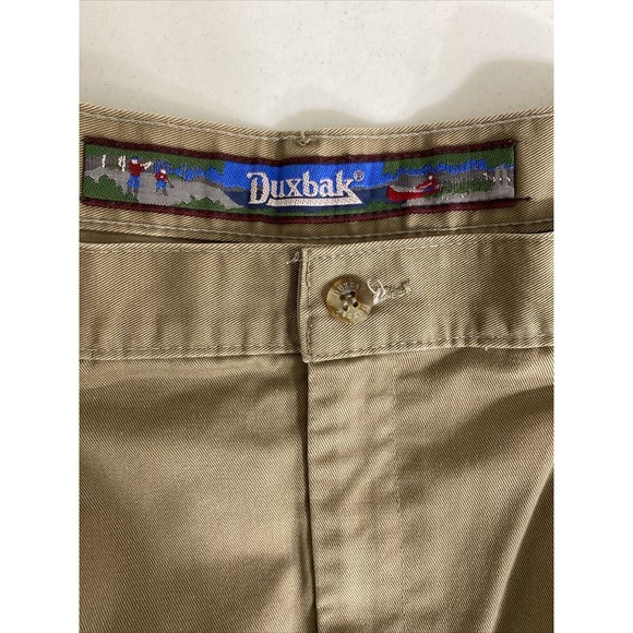Vintage Duxbak Mens Pants Size 38x30 (36x29) Khaki Straight Pleated Pockets - Picture 5 of 13